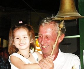 Geoff Parker shares the bell ringing duties with Lily.
